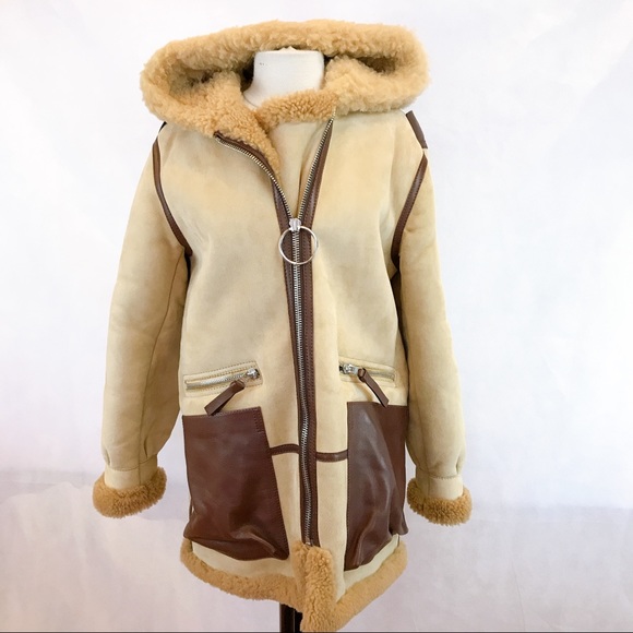 ACNE STUDIOS Lorin Hooded Leather Shearling Coat - Picture 7 of 16